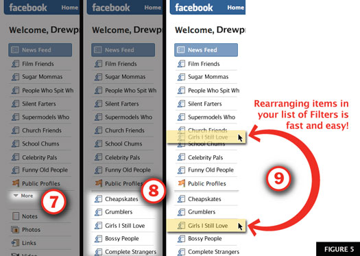 Rearranging your Friend Filters is as easy as drag and drop!
