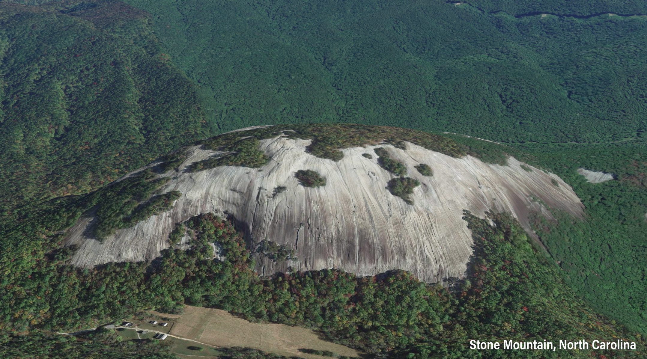 Aerial of North Carolina's Stone Mountain
