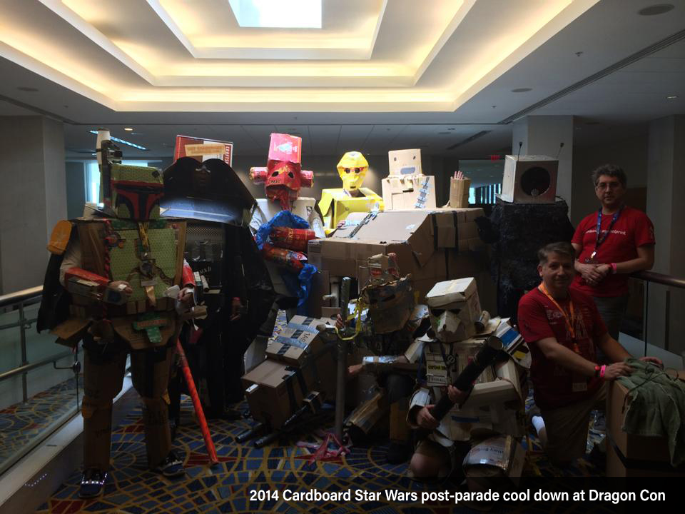 2014 Cardboard Star Wars AT-AT post Dragon con parade cool down