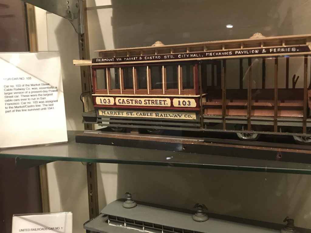 The museum features many scale models of historic cable cars that once plied the hills of San Francisco.
