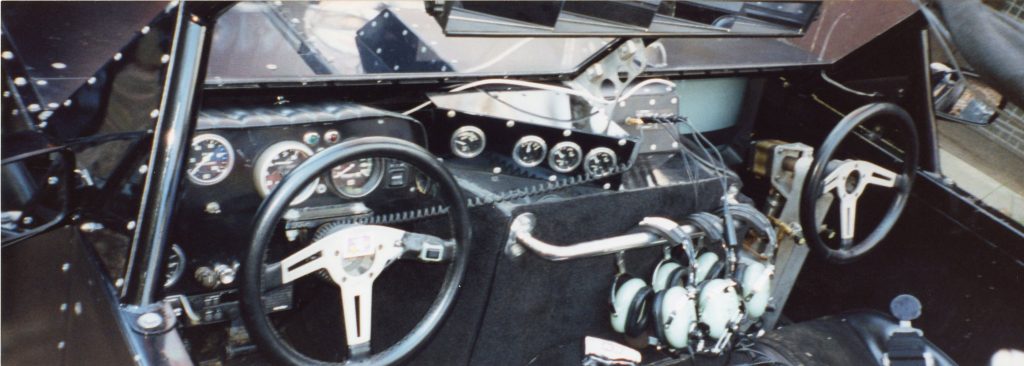 A view of the controls of the high speed camera car.